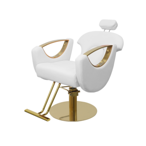 Supreme stylist & brow chair - Reclining - White & Gold