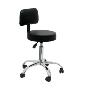 Pro stool with Back Rest - Black