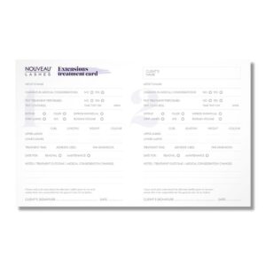 Nouveau Lashes - Lash Extensions treatment record card
