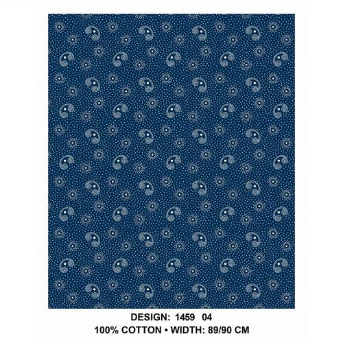 3 Cats Fabric - CW04 - Des 1-14 - Blue and White - Image 6