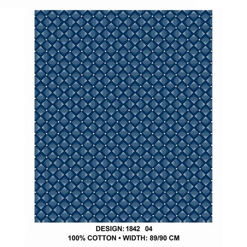 3 Cats Fabric - CW04 - Des 1-14 - Blue and White - Image 8