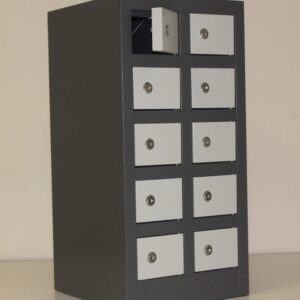 10 Compartment cell phone locker – CELLOCK10Greyivory -610h x 300w x 305d
