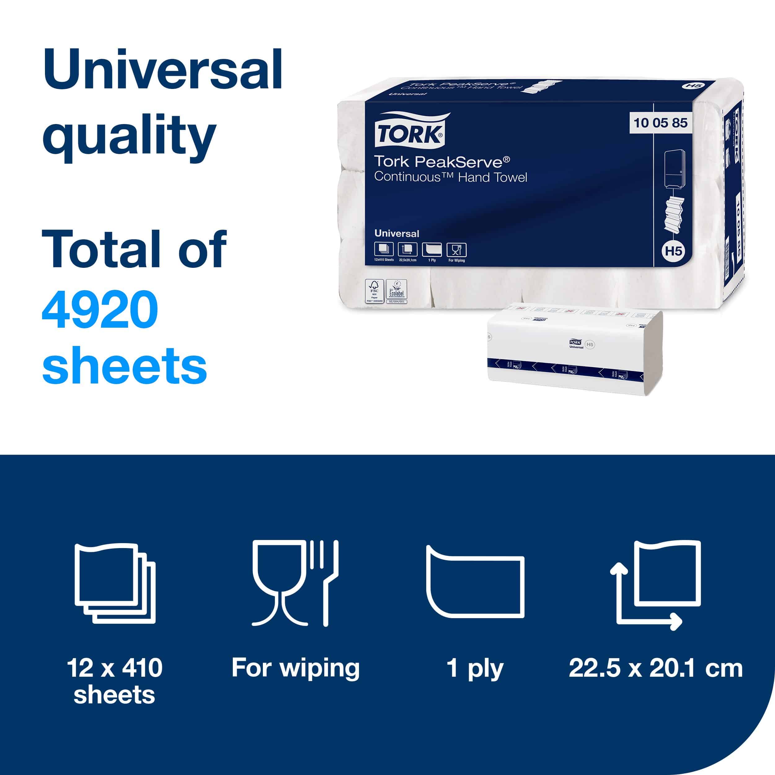 Tork PeakServe® Continuous™ Hand Towel Refill (12 Packs of 410 sheets) - Image 2