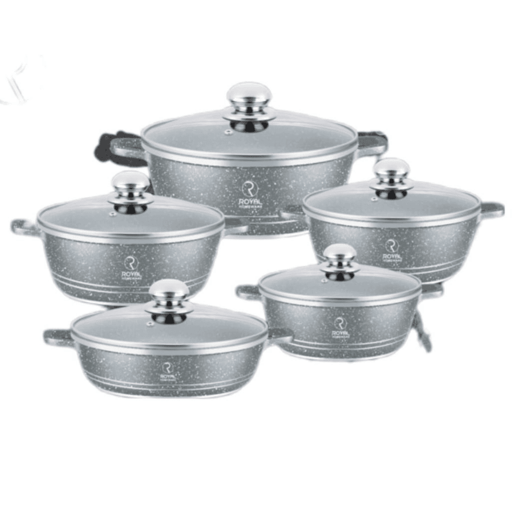 10 Piece Aluminum Pot Set – Granite Finish - Image 2