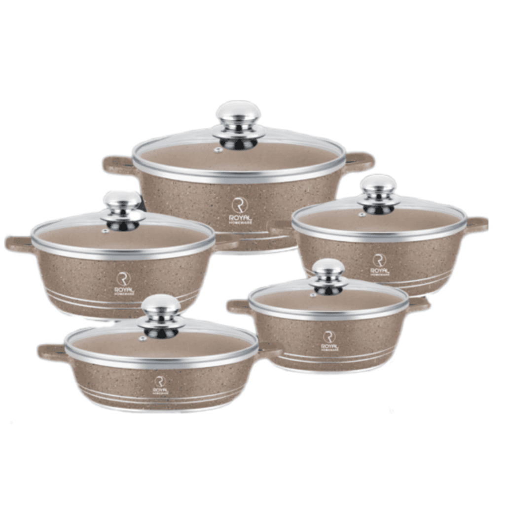 10 Piece Aluminum Pot Set – Granite Finish - Image 3