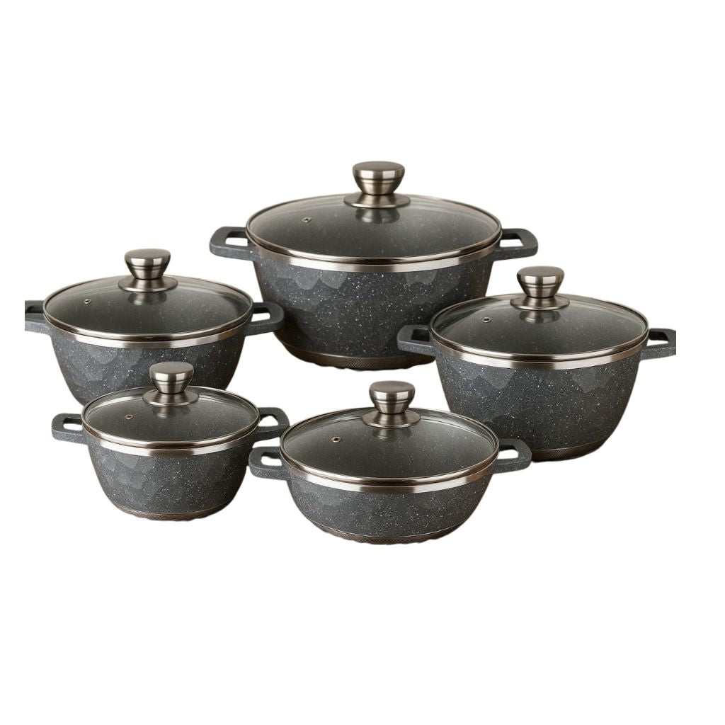 10 Piece Aluminium Pot Set - Moonrock - Image 2