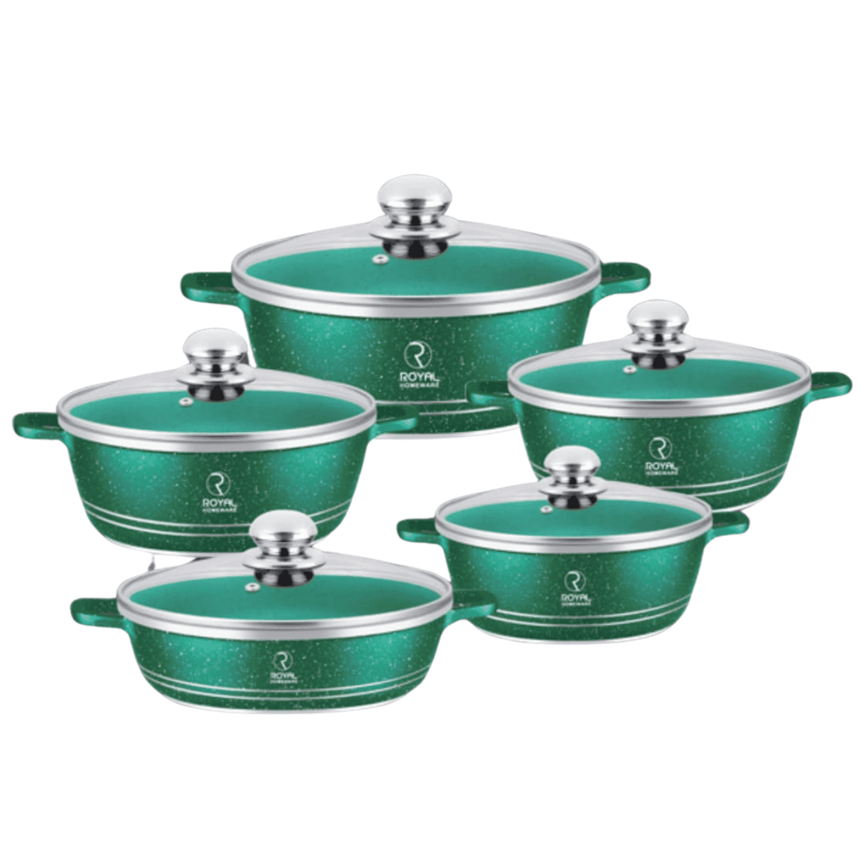 10 Piece Aluminum Pot Set – Granite Finish - Image 4