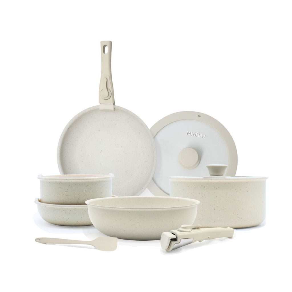 12pc Non Stick Cookware with Detachable Handles - Image 3