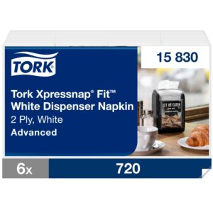 Tork Xpressnap Fit White Dispenser Napkin Refill (6 Packs of 720)