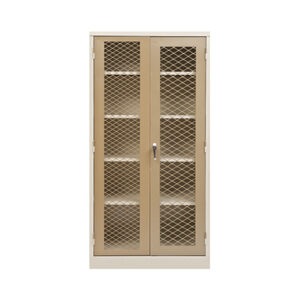 Stationery Cupboard with Mesh Doors – SC003 – 1800h x 900w x 450d – Hammerton Grey/ Ivory Karoo