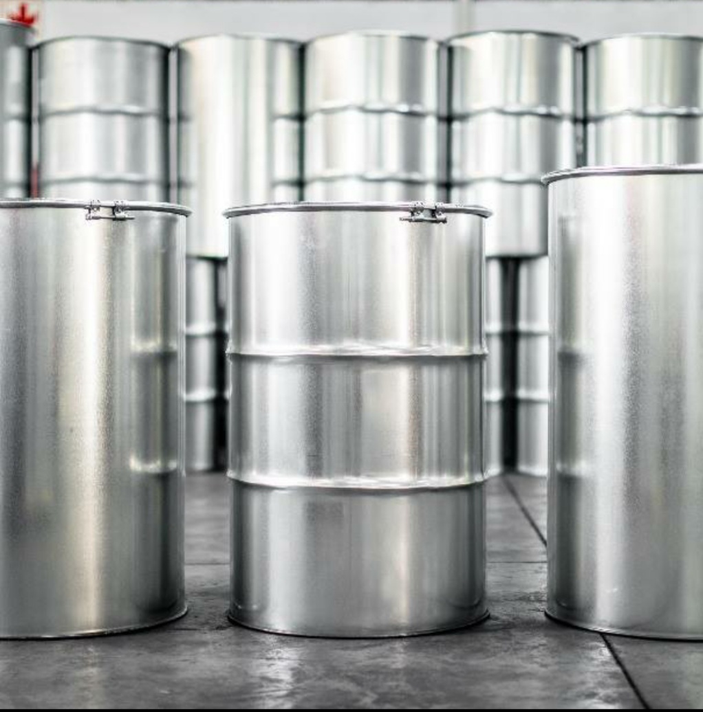210L Open Top Galvanised Steel Drum – Heavy Duty Storage & Transport Barrel (incl. lid and clamp)
