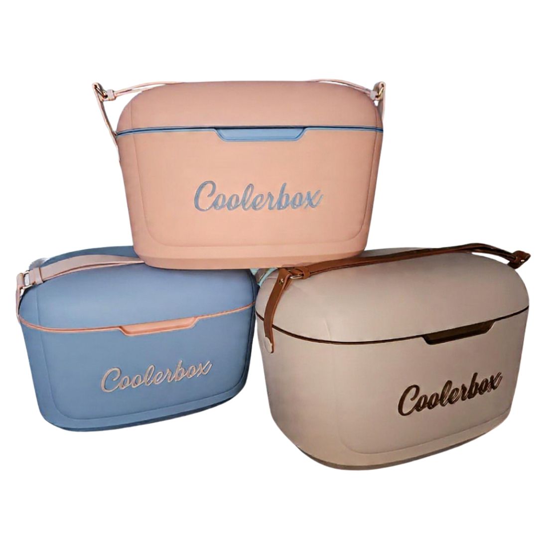 Portable Cooler Box with Leather Strap Handles - 20L - Image 2