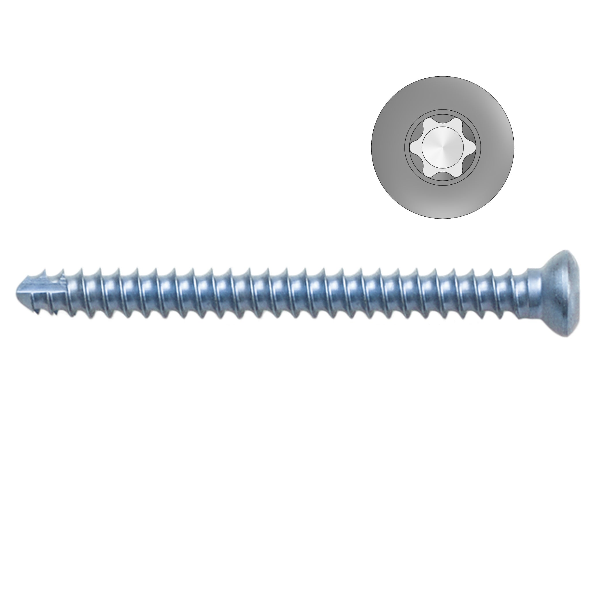 2.0mm Titanium Self-tapping Cortical Screws - Star Drive (German Import)