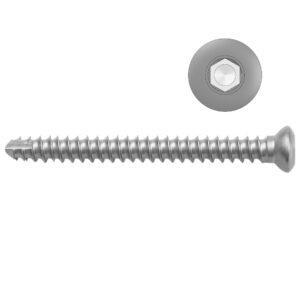 2.4mm Self-tapping Cortical Screws - Hexagonal Head - - Stainless Steel (German Import)