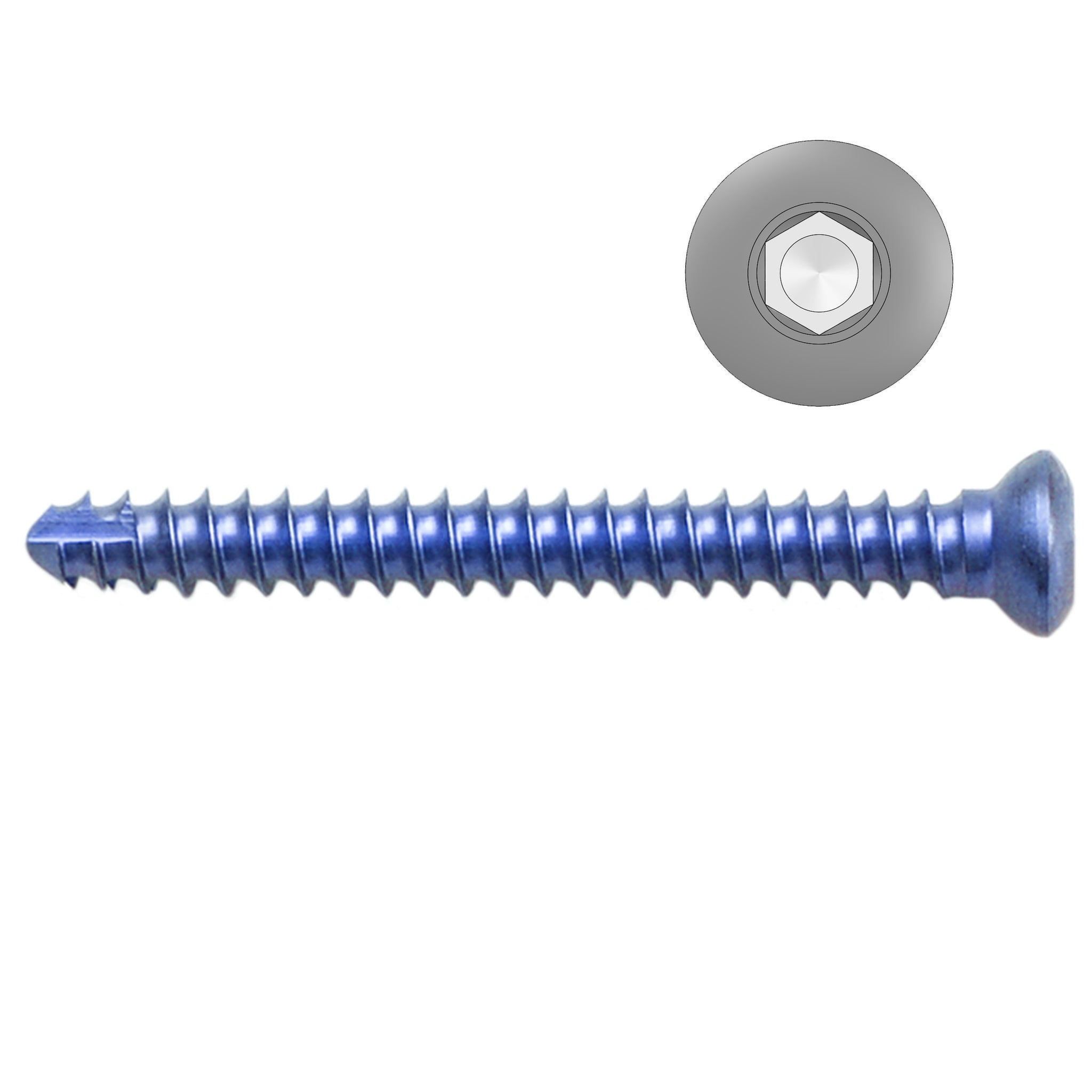 2.7mm Titanium Self-tapping Cortical Screws - Hexagonal Head (German Import)