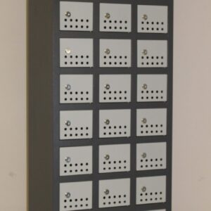 30 Compartment cell phone locker CELLOCK30Greyivory – 1405h x 510w x 260d
