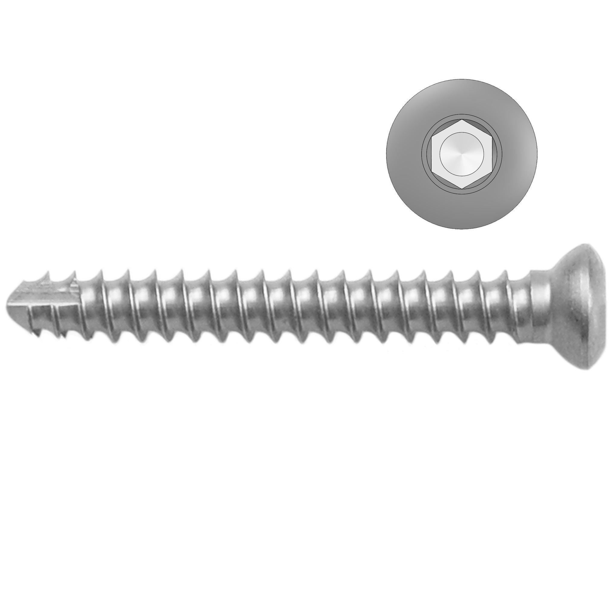 3.5mm Self-tapping Cortical Screws - Hexagonal Head - - Stainless Steel (German Import)