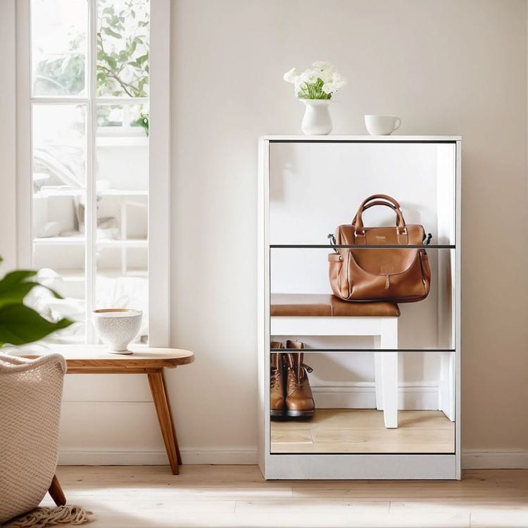 Shoe Cabinet - 3 Door Mirror - Image 2