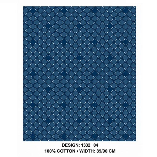 3 Cats Fabric - CW04 - Des 1-14 - Blue and White - Image 4