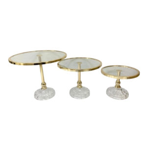 Cake Stand - 3pc Gold Rim Stand Set
