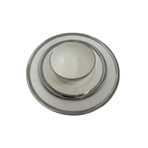 Dinner Sets - 3pc Silver Stripe