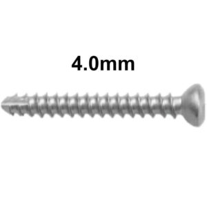 4.0mm Cancellous Bone Screws - Fully threaded - Stainless steel - Hex head (German Import)