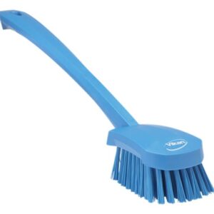 Vikan Hard long Handle Washing Brush Blue 415mm