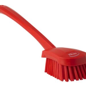 Vikan Hard long Handle Washing Brush Red 415mm