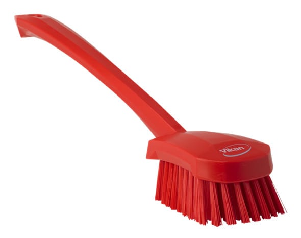 Vikan Hard long Handle Washing Brush Red 415mm