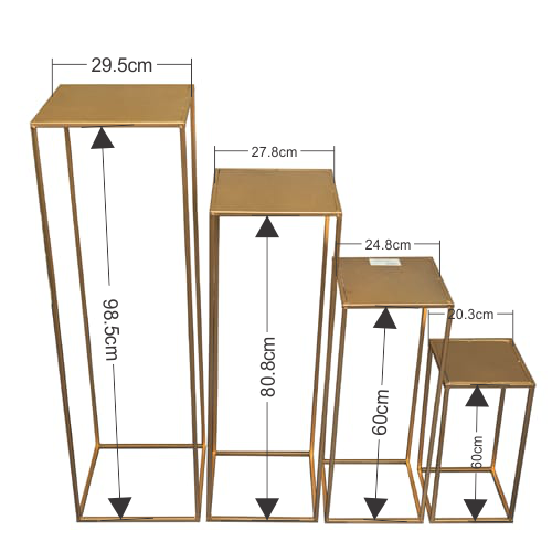 Plinth Sets - Gold Metal 4pc - Image 3