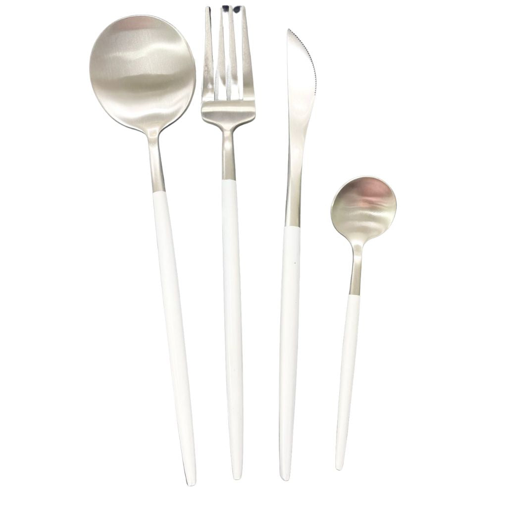 Cutlery Sets - Modern 4pc Silver - Image 2