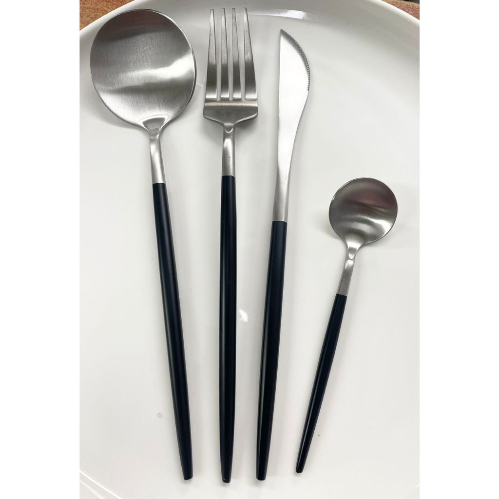 Cutlery Sets - Modern 4pc Silver - Image 4