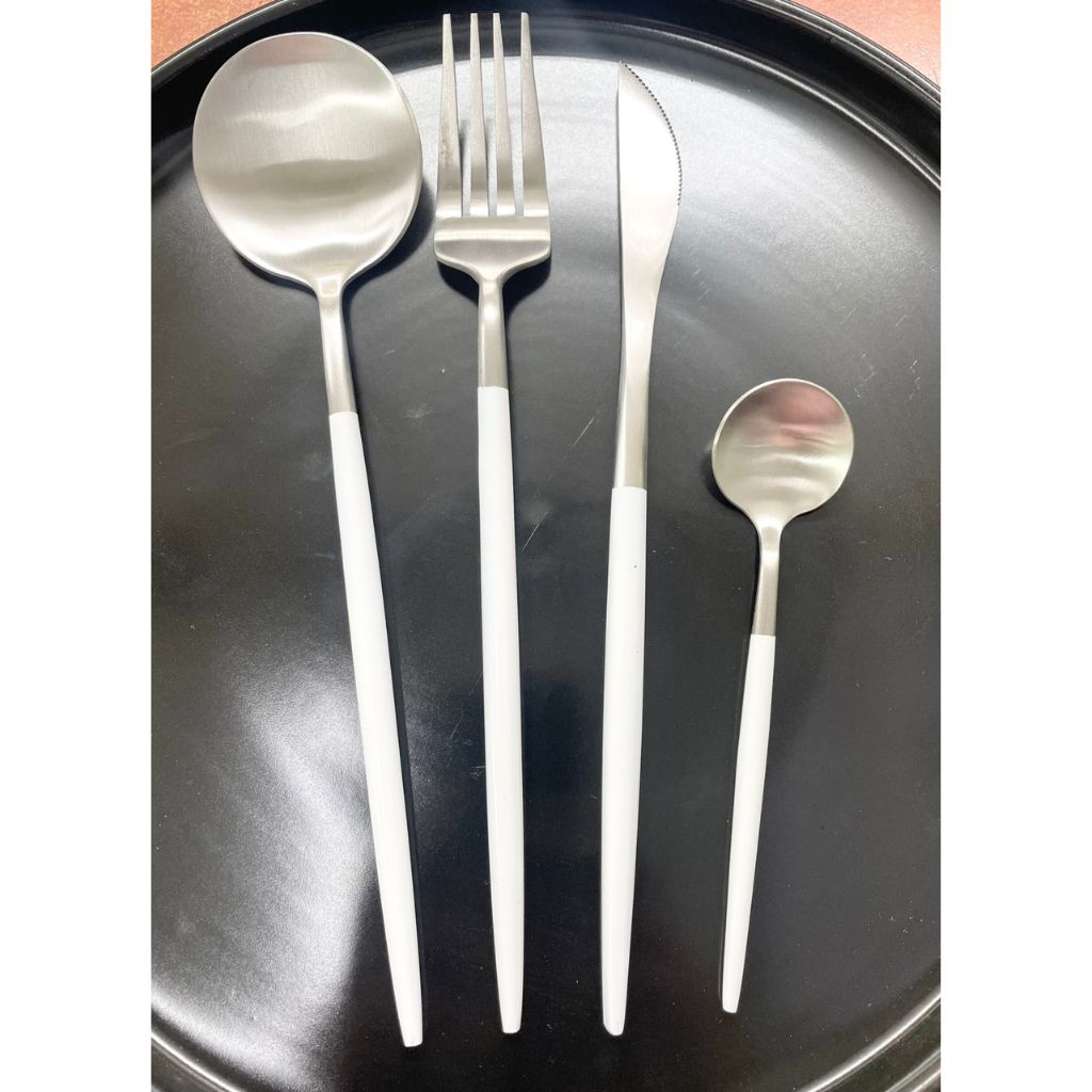 Cutlery Sets - Modern 4pc Silver - Image 3