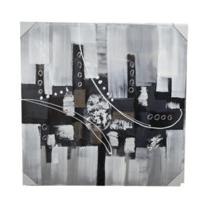 Canvas Painting - Abstract gray and white