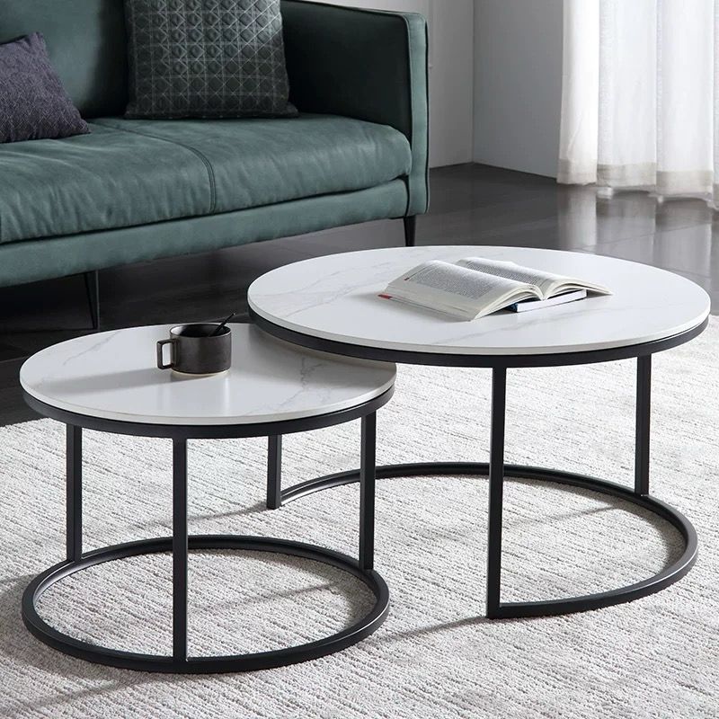 Coffee Table - Angela Nested 2pc Set Black Frame - Image 2