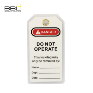 LOCKOUT TAG BBL LAM PVC W/EYELID 80X150X0.5MM