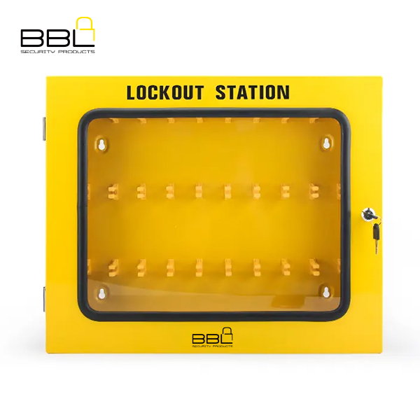 LOCKOUT STATION BBL 60 CAP STEEL YELLOW