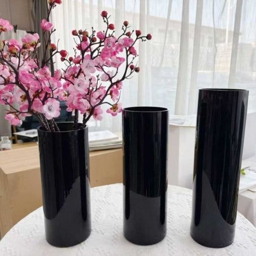 Cylinder Vases - Black Glass - Image 4