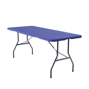6 Seater Folding Rectangular Trestle Table 1.8m Blue