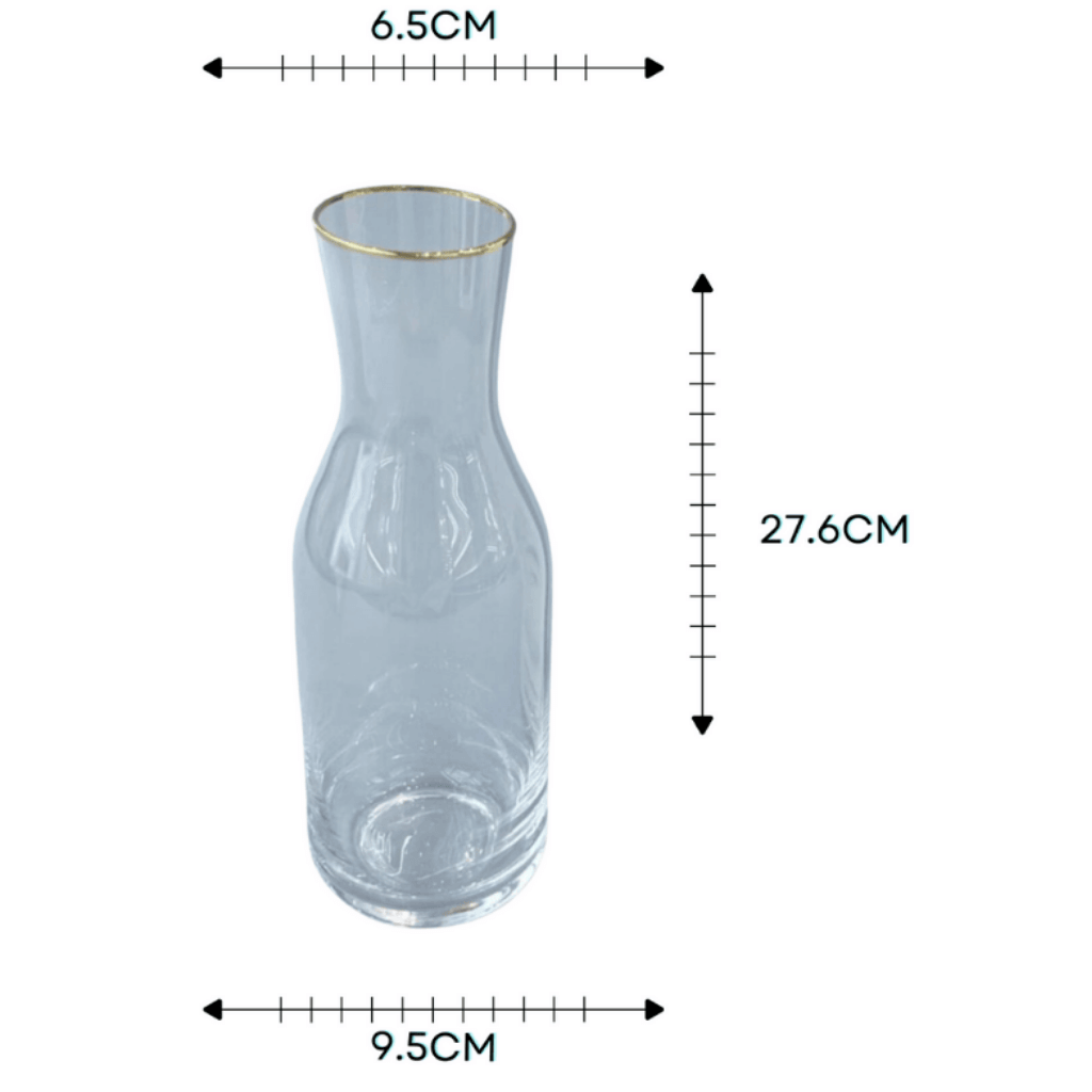 Glass Jug - Elegant Gold Rim 1L - Image 2
