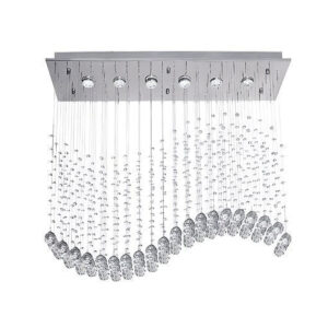 Chandelier Light - Chrome Crystal Wave