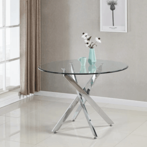 4 Seater Round Cafe Table - Clear Glass - DT725