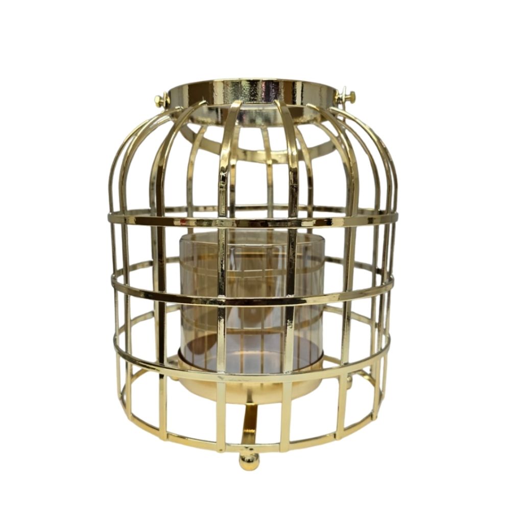Canary Lantern Gold Cage Candle Holder - Image 2