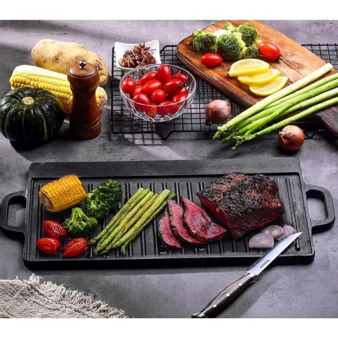 Cast Iron Griddle Pan - Reversible - Image 2