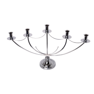 Candle Holder - Trident 5 Spoke Silver 519-25