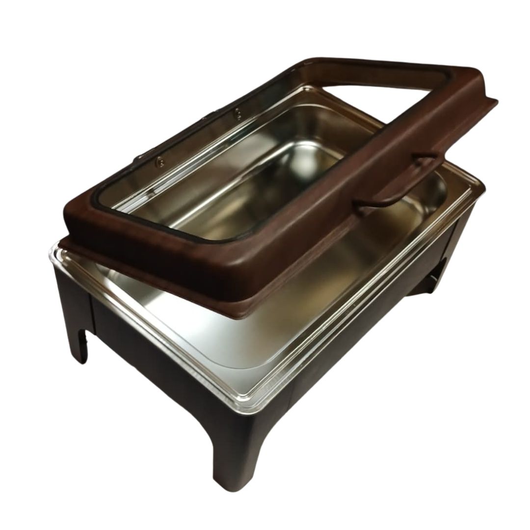 Chafing Dish - Flat Top Wood Look Brown - Image 2