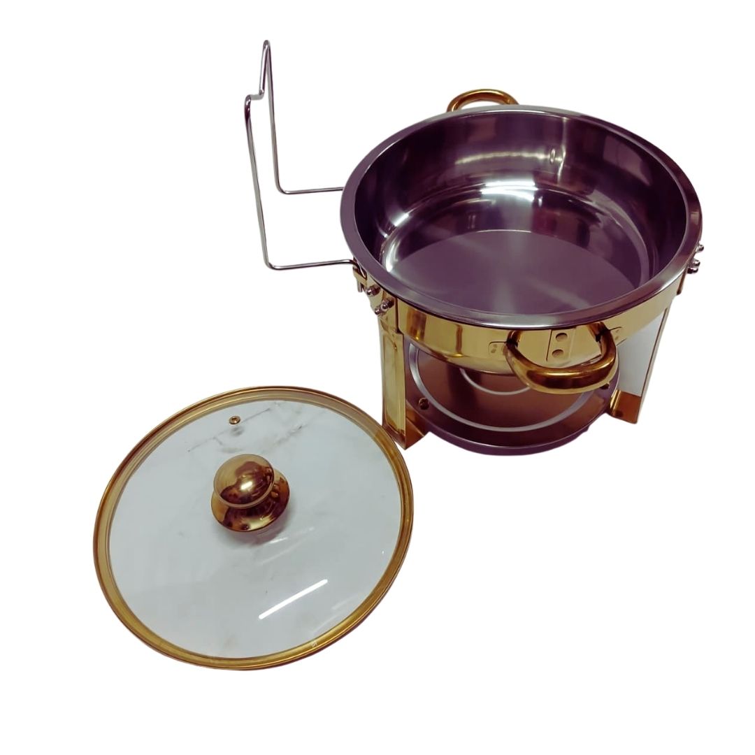 Chafing Dish - 3L Glass Lid - Gold - Image 2
