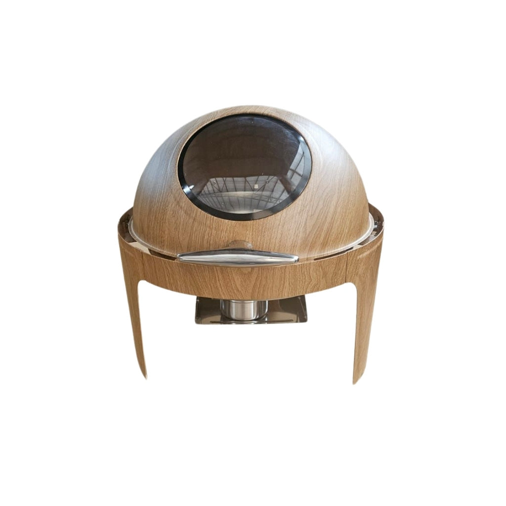 Chafing Dish - Roll Top With Window Wood Look - Image 2