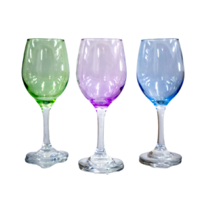Stemware - Colours With Clear Stem - 6's