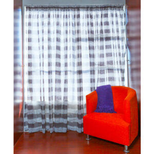 Ready Made Lace Sheer - Printed Voile 5m - Stripe